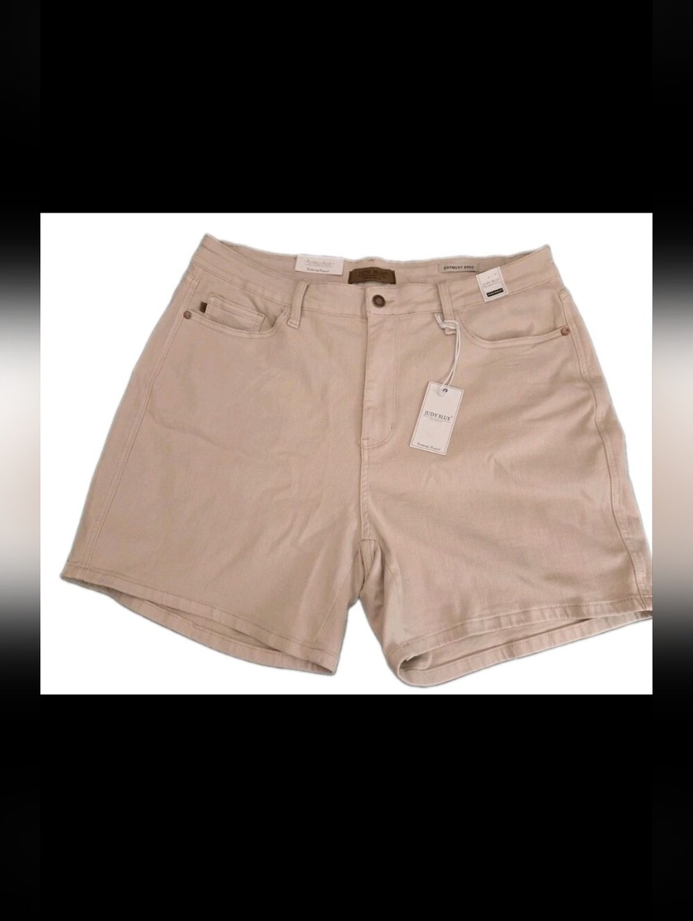 NEW Judy Blue Tan Beige Womens Size 3X High-Rise Stretch Jean Shorts